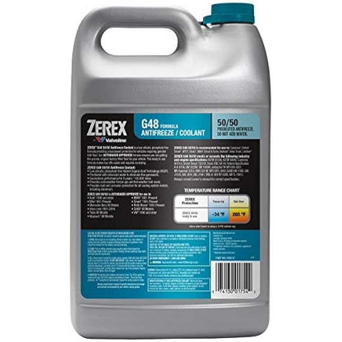 Valvoline ZEREX G48 LOW SILICATE/PHOSPHATE FREE 50/50 PREDILUTED READY-TO-USE ANTIFREEZE/COOLANT, 1 GA - Image 2